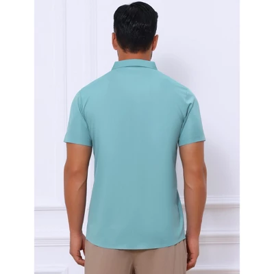 INSPIRE CHIC Men's Button Down Short Sleeve Solid Color Business Dress Shirts 2 INSPIRE CHIC Men's Button Down Short Sleeve Solid Color Business Dress Shirts - Image 2