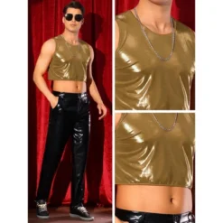 INSPIRE CHIC Men's Sleeveless Crew Neck Party Metallic Crop Tank Tops -Fashion Clothing Store GUEST 753cccc3 9dd3 4e7d ac73 83756b1a7d4e