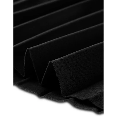 INSPIRE CHIC Women's Floral Lace Panel 3/4 Sleeves Belted A-Line Pleated Dresses 4 INSPIRE CHIC Women's Floral Lace Panel 3/4 Sleeves Belted A-Line Pleated Dresses - Image 4