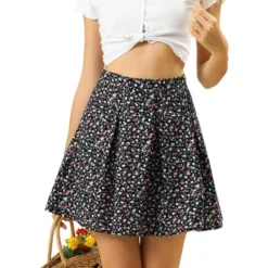 INSPIRE CHIC Women's A-Line Pleated Front High Waist Floral Mini Skirt -Fashion Clothing Store GUEST 8643876f 9c72 436e 94a1 b5e1783784cd