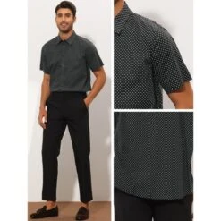 INSPIRE CHIC Men's Polka Dots Short Sleeves Button Printed Summer Shirts -Fashion Clothing Store GUEST 8d767f27 b36f 4648 9b22 430ffed91353