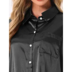 INSPIRE CHIC Women's Pajama Set Satin Oversize Casual Silky Button Down Point Collar Short Sleeve With Shorts Loungewear -Fashion Clothing Store GUEST 98a78efc 9200 4659 9abe 63572099ca1d