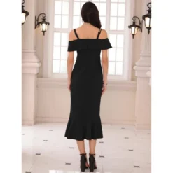INSPIRE CHIC Women's Ruffle Dresses Spaghetti Strap Sweatheart Neck Cocktail Midi Dress -Fashion Clothing Store GUEST a34fef8f 7e5a 4b70 938b 1e96c84947b8