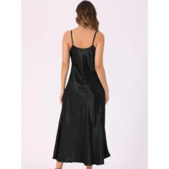 INSPIRE CHIC Women's Satin Sleeveless V Neck Spaghetti Strap Evening Party Maxi Dress -Fashion Clothing Store GUEST a392b771 f91a 43f3 9984 8dbcbe514dda