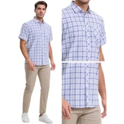 INSPIRE CHIC Men's Classic Short Sleeved Button Down Plaid Shirts 8 INSPIRE CHIC Men's Classic Short Sleeved Button Down Plaid Shirts -Fashion Clothing Store GUEST a6f11990 dc17 4c7c a006 c59bd0655e6f
