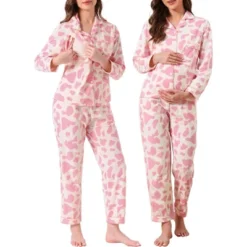 INSPIRE CHIC Women's Nursing Pajama Set Floral Leopard Long Sleeve Top With Pant Postpartum Breastfeeding Loungewear -Fashion Clothing Store GUEST a722c3d6 bee3 4ec6 96d2 7a93fa9c6048