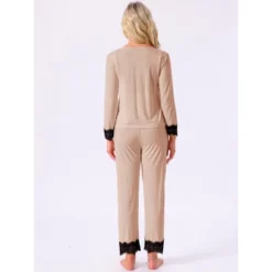 INSPIRE CHIC Women's Loungewear Lace Cami Spaghetti Strap Sleeveless Soft Pants Set With Pockets Cardigan 3 Piece Pajama Set -Fashion Clothing Store GUEST a867e450 f1dc 402a be1f 46de82279741