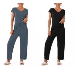 INSPIRE CHIC Women's 2 Pcs Pajama Set Short Sleeve Top With Long Pants Modal Casual Lounge Sets 9 INSPIRE CHIC Women's 2 Pcs Pajama Set Short Sleeve Top With Long Pants Modal Casual Lounge Sets -Fashion Clothing Store GUEST a872e8e3 0fe5 42a6 9537 f7958c949521