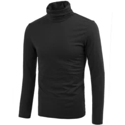 INSPIRE CHIC Men's Slim Fit Long Sleeve Pullover Turtleneck T-Shirt