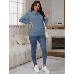 INSPIRE CHIC Women's Nursing Maternity Zipper Shirt Pregnancy Long Sleeves Polo Tops Breastfeeding Sweatshirt -Fashion Clothing Store GUEST b19e16a0 2e42 4d1f a585 9c10f386adc2