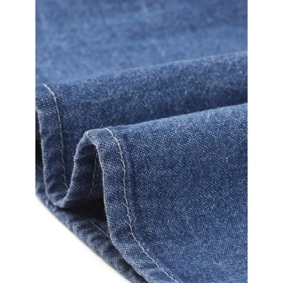 INSPIRE CHIC Women's Denim Ruffle Sleeve Crew Neck Mini Dresses 4 INSPIRE CHIC Women's Denim Ruffle Sleeve Crew Neck Mini Dresses - Image 4