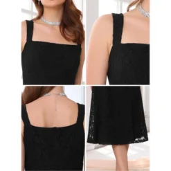 INSPIRE CHIC Women's Lace Prom Straps Square Neck Sleeveless Formal Evening Cocktail Midi Dresses -Fashion Clothing Store GUEST ba69f93a 2346 420d a613 bcb843b4b9b7