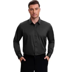 INSPIRE CHIC Men's Point Collar Long Sleeve Button Down Solid Color Formal Dress Shirts -Fashion Clothing Store GUEST bb0900ca 82a5 45bf b002 fbd2d53eaca0