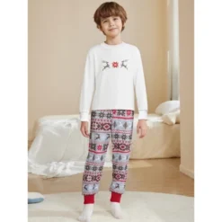 INSPIRE CHIC Christmas Family Pajama Sets Matching Snow Print Long Sleeve Tops With Pants Lounge Set -Fashion Clothing Store GUEST bc5e9c1e e8c2 472b b955 ea29532c13ee