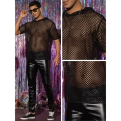 INSPIRE CHIC Men's Sheer Mesh Short Sleeves Hoodie T-Shirts -Fashion Clothing Store GUEST c32c89ef 1f2f 4587 ad12 2f93910181b8