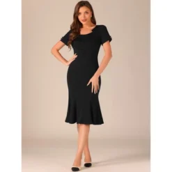 INSPIRE CHIC Women's Vintage Office Fishtail Cocktail Bodycon Midi Dress -Fashion Clothing Store GUEST c46196bf a9f8 483a a371 4fd30ab6b373