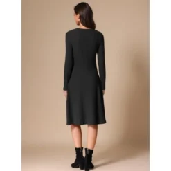 INSPIRE CHIC Women's Long Sleeve Rib Knit Crew Neck Midi Tie Waist Elegant Sweater Dress -Fashion Clothing Store GUEST c6195ab2 9559 44b9 b3c5 35c01e8a1a37