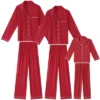 INSPIRE CHIC Christmas Family Pajama Sets Matching Button Down Long Sleeve Top With Pants Sleepwear