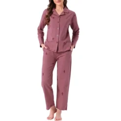 INSPIRE CHIC Women's Cotton Pajamas Button Down Long Sleeve Notch Collar Top And Pants Sets With Pockets 9 INSPIRE CHIC Women's Cotton Pajamas Button Down Long Sleeve Notch Collar Top And Pants Sets With Pockets -Fashion Clothing Store GUEST d49a1a7f 9668 4d86 ac21 abaaba71b27b