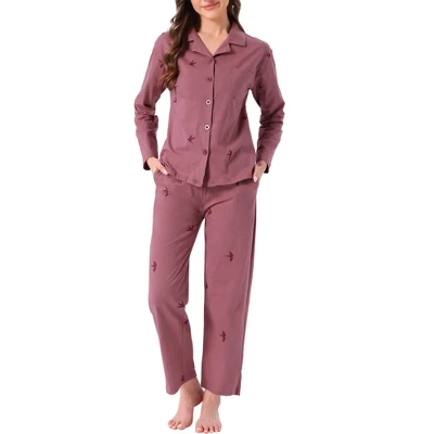 INSPIRE CHIC Women's Cotton Pajamas Button Down Long Sleeve Notch Collar Top And Pants Sets With Pockets 5 INSPIRE CHIC Women's Cotton Pajamas Button Down Long Sleeve Notch Collar Top And Pants Sets With Pockets - Image 5