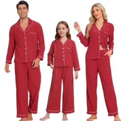 INSPIRE CHIC Christmas Family Pajama Sets Matching Button Down Long Sleeve Top With Pants Sleepwear -Fashion Clothing Store GUEST d8b66012 3e75 4db1 99d3 9268b6cea484