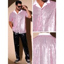 INSPIRE CHIC Sequins Shirts For Men's Camp Collar Short Sleeve Button Down Party Shiny Shirt 7 INSPIRE CHIC Sequins Shirts For Men's Camp Collar Short Sleeve Button Down Party Shiny Shirt -Fashion Clothing Store GUEST df4e7b0b 9130 4749 b0f4 fc64ba205fcd
