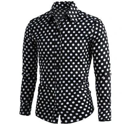 INSPIRE CHIC Men's Long Sleeves Button Down Polka Dots Shirt 5 INSPIRE CHIC Men's Long Sleeves Button Down Polka Dots Shirt - Image 5