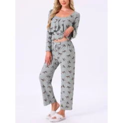 INSPIRE CHIC Women's Cami Pajama Set Tank Top Pants Long Sleeve Cardigan 3 Piece Loungewear Sets -Fashion Clothing Store GUEST e5f8b1ae 1ff4 4da2 9212 654dd24ca720