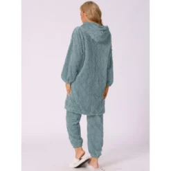 INSPIRE CHIC Women's Flannel Winter Button Up Long Hoodies With Pockets Matching Long Pants Pajama Sets 2 Pcs -Fashion Clothing Store GUEST e84a8e39 912e 4d64 a3da cbd941a68da6