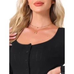 INSPIRE CHIC Women's Long Sleeve Button Shirts With Shorts 2 Pcs Pajamas Set -Fashion Clothing Store GUEST ec14af5a b5c5 48e1 9213 e856e298b44a