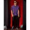 INSPIRE CHIC Men's Short Sleeve Disco Glitter Metallic Polo Shirt
