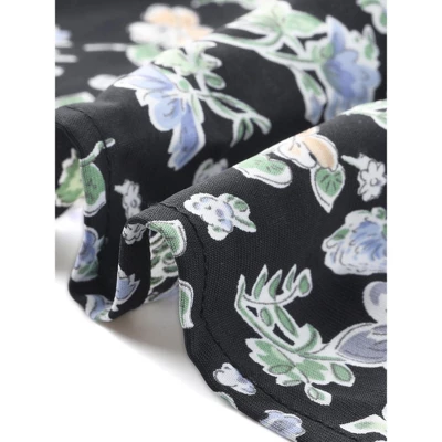 INSPIRE CHIC Women's Floral Sweetheart Neck Puff Short Sleeve A-Line Midi Dress 4 INSPIRE CHIC Women's Floral Sweetheart Neck Puff Short Sleeve A-Line Midi Dress - Image 4