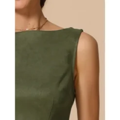 INSPIRE CHIC Women's Faux Suede Boat Neck Sleeveless Sheath Dress 7 INSPIRE CHIC Women's Faux Suede Boat Neck Sleeveless Sheath Dress -Fashion Clothing Store GUEST ff5b32e4 beab 4a7d aa55 17d987cf8e66